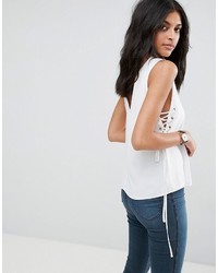 Asos Tank With Lace Up Sides