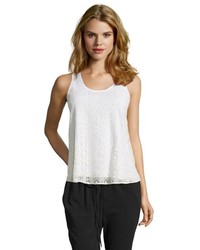 Wyatt White Lace Scoop Neck Tank