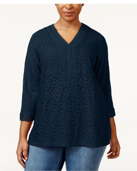Jm Collection Plus Size Lace Tunic Only At Macys