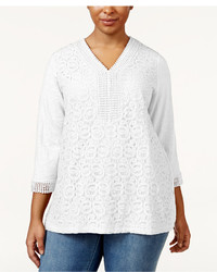 Jm Collection Plus Size Lace Tunic Only At Macys