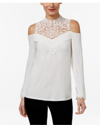 Thalia Sodi Lace Illusion Cold Shoulder Top Only At Macys