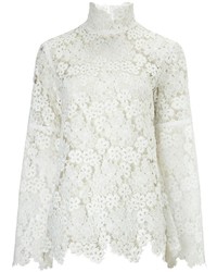 Macgraw White Lace Bell Sleeve Blouse