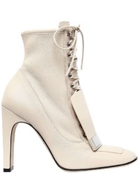 Sergio Rossi 105mm Metal Plaque Leather Ankle Boots