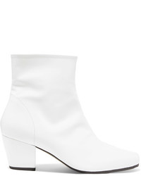 ALEXACHUNG Beatnik Patent Leather Ankle Boots White