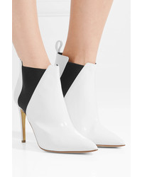 Rupert Sanderson Critic Patent Leather Ankle Boots White