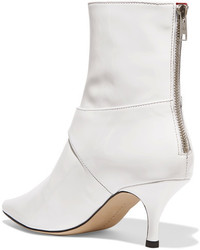 Dorateymur Saloon Buckled Patent Leather Ankle Boots White