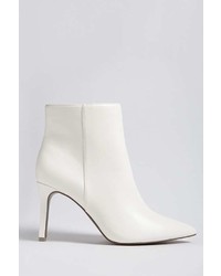 Women's White Leather Ankle Boots from 