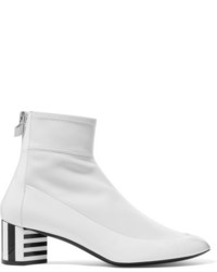 Pierre Hardy Illusion Paneled Leather Ankle Boots White