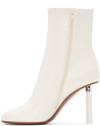 Vetements Ivory Leather Ankle Boots