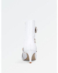 Carvela Ladies White Zip Detail Elegant Sparky Leather Ankle Boots