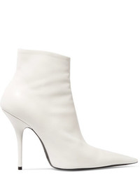 Balenciaga Leather Ankle Boots White