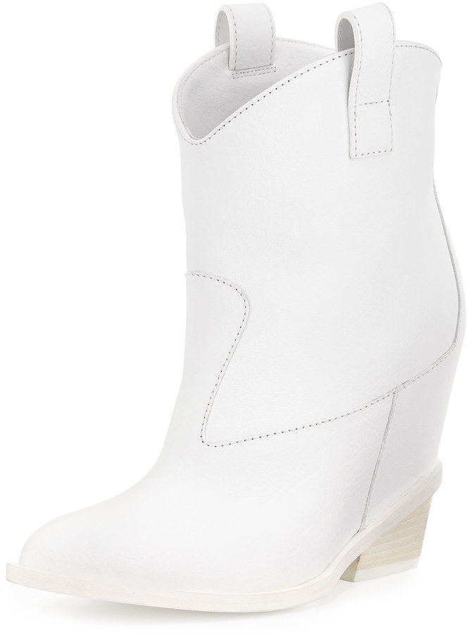 white wedge ankle boots