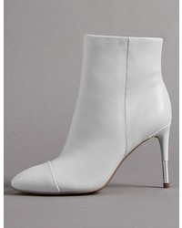 Marks and Spencer Leather Stiletto Heel Toe Cap Ankle Boots