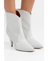Isabel Marant Leider Suede And Lizard Effect Leather Ankle Boots
