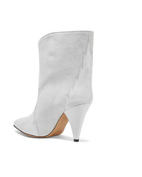 Isabel Marant Leider Suede And Lizard Effect Leather Ankle Boots