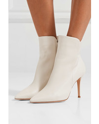 Gianvito Rossi Levy 85 Leather Ankle Boots Off White