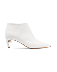 Nicholas Kirkwood Mira Faux Pearl Embellished Leather Ankle Boots