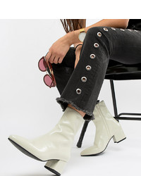 Vagabond Mya Patent Leather Off White Heeled Ankle Boot