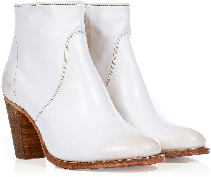 NDC Ndc White Antiqued Leather Ness Parma Softy Ankle Boots ...