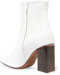 Neous Bamboo Leather Ankle Boots White