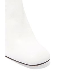 Neous Bamboo Leather Ankle Boots White