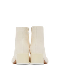 MM6 MAISON MARGIELA Off White Low Heel Ankle Boots