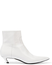 Balenciaga Patent Leather Ankle Boots White
