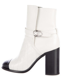 Chanel Quilted Cap Toe Ankle Boots