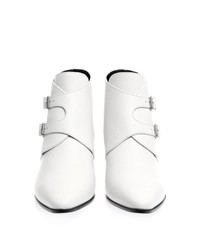 Saint Laurent Rock Double Buckle Leather Ankle Boots