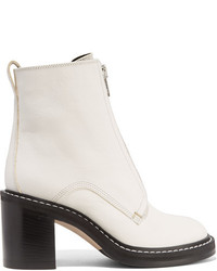 Rag & Bone Shelby Leather Ankle Boots Ivory