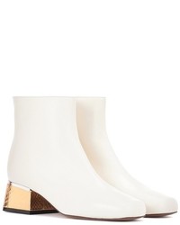 Marni To Mytheresacom Snakeskin Trimmed Leather Ankle Boots