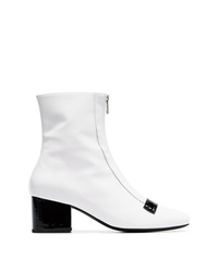 Dorateymur White 55 Zip Up Patent Leather Boots