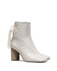 Loewe White 80 Leather Ankle Boots