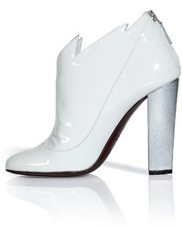 Laurence Dacade White And Silver Patent Leather Booties