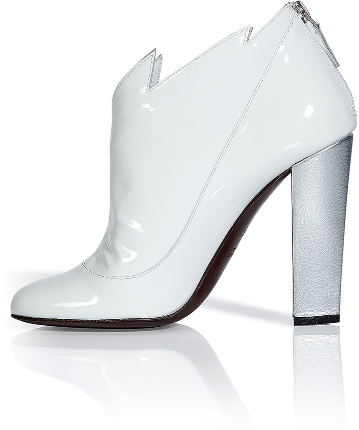 Laurence Dacade White And Silver Patent 