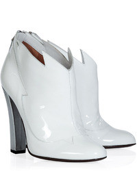 Laurence Dacade White And Silver Patent Leather Booties