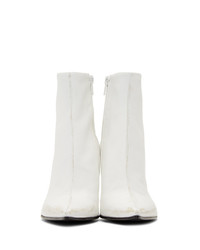 MM6 MAISON MARGIELA White Distressed Pointed Toe Boots