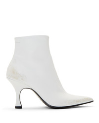 MM6 MAISON MARGIELA White Distressed Pointed Toe Boots