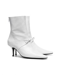 Dorateymur White Groupie 65 Leather Knot Ankle Boots