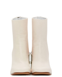 MM6 MAISON MARGIELA White Leather Can Heel Boots
