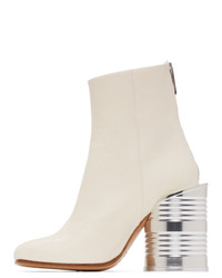 MM6 MAISON MARGIELA White Leather Can Heel Boots