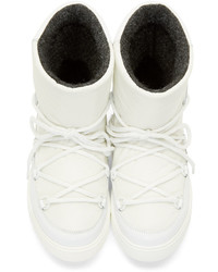 Moncler White Leather Fanny Ankle Boots
