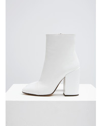 Dries Van Noten White Patent Ankle Boot