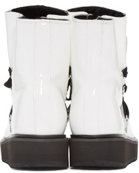 Kenzo White Patent Ankle Boots