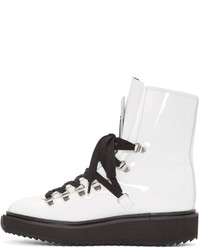 Kenzo White Patent Ankle Boots