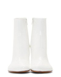 MM6 MAISON MARGIELA White Patent Flared Heel Boots