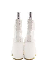 MM6 MAISON MARGIELA White Textured Ankle Boots