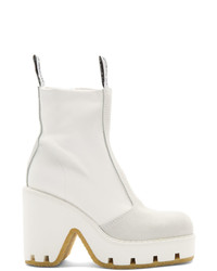 MM6 MAISON MARGIELA White Textured Ankle Boots