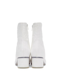 MM6 MAISON MARGIELA White Transparent Sole Ankle Boots