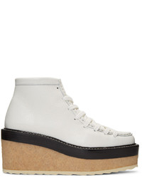 Pierre Hardy White Trapper Ankle Boots